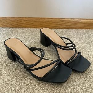 Black Strappy Kitten Heels